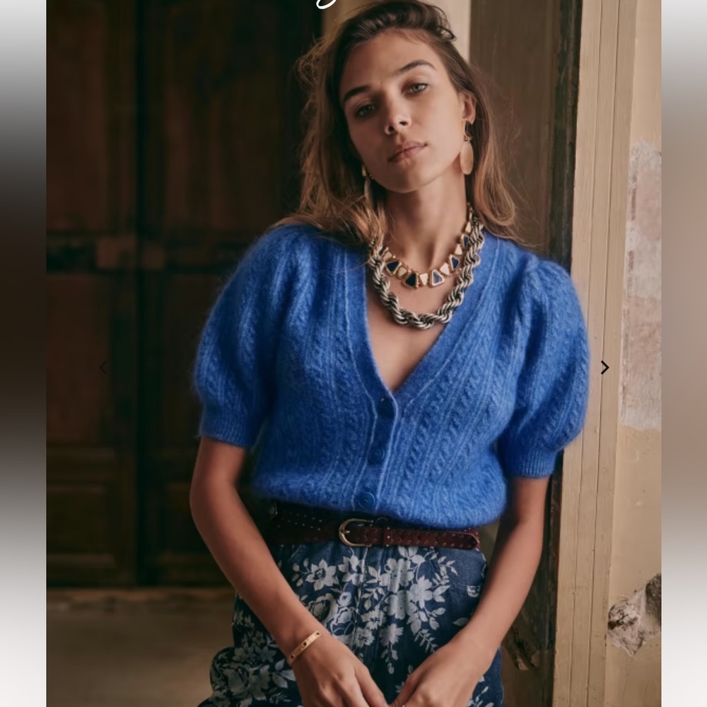 Sezane Perrine Jumper Cardigan Blue